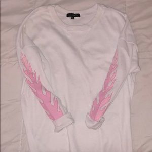 L. A. HEARTS thermal pink flame crop